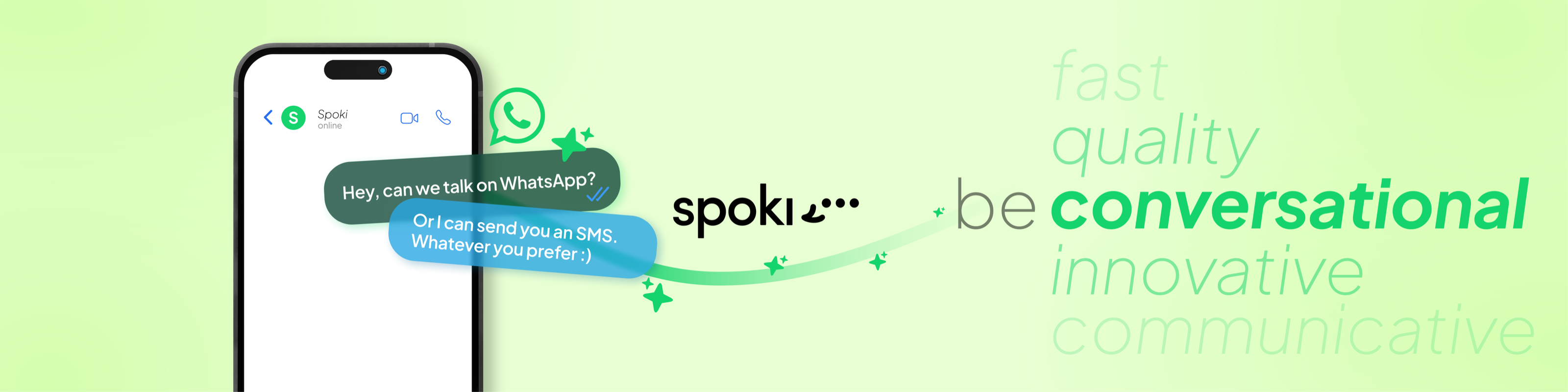 Spoki · be conversational, brand key visual